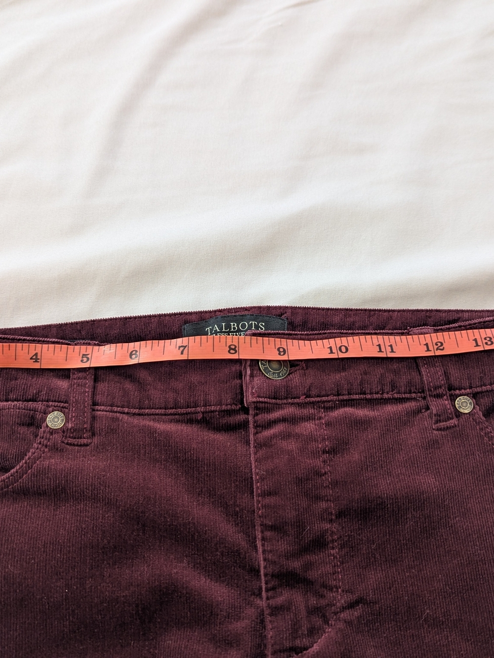 Talbots Flawless Five Pocket Burgundy Straight Leg Corduroy Pants 6 Petite - Picture 6 of 9